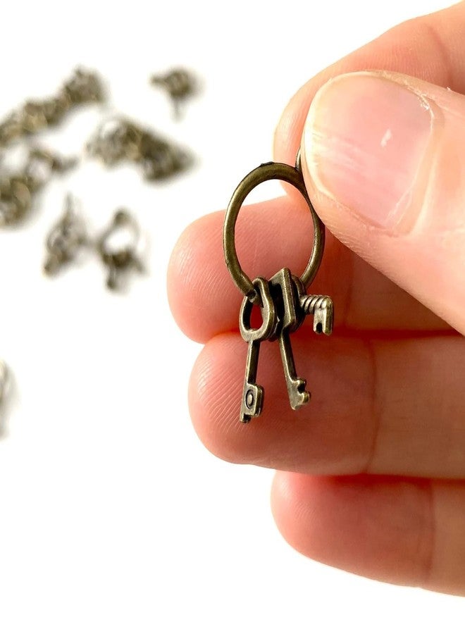 RillyRellow Dollhouse Miniature Key, 1:6 Scale Tiny Key Pendants, Set of Three Skeleton Keys, Miniatures Metal Keys, for Dollhouse Miniature Making Crafts (5PCS) - Image 3
